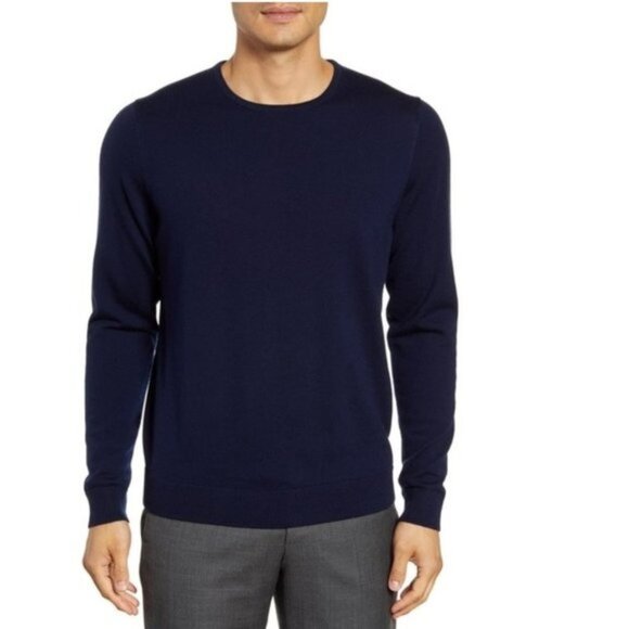 NORDSTROM MEN'S SHOP Crewneck Merino Wool Sweater - Picture 1 of 5